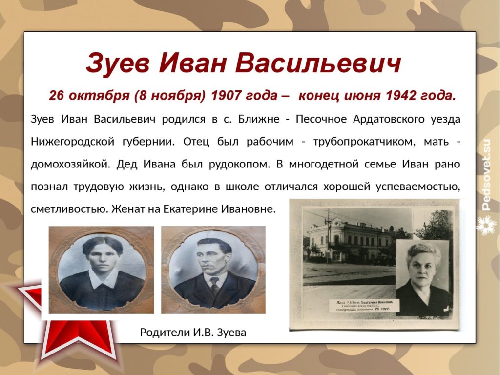 Наш земляк Зуев Иван Васильевич — герой Советского союза» | Ардатовский  Аграрный Техникум